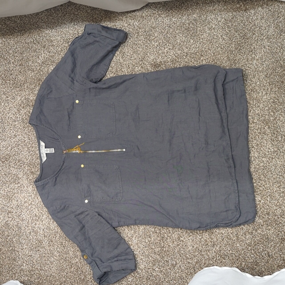 Ellen Tracy Linen Tunic Top size small